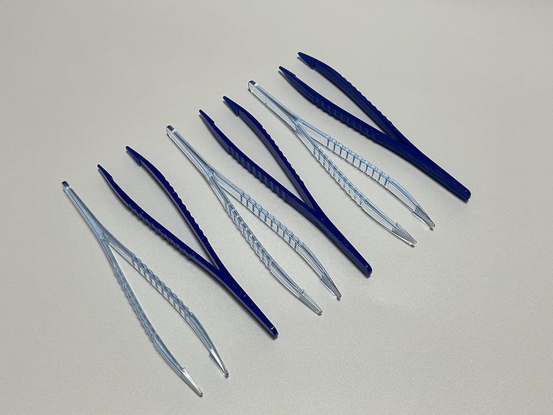 LUERFLEX Disposable Sterile Forceps Tweezers 5inch 125mm Length Individually Wrapped Transparent White Pack of 12 - Image 5